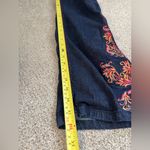 COOGI Jeans Womens 7/8 Blue Denim jeans Embroidered Fire Floral Low Rise Photo 9