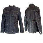 BODEN ST BLACK TAN STITCHING WAXED COTTON UTILITY JACKET SZ 2 Photo 1