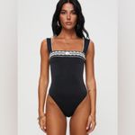 Princess Polly  Black Bodysuit with Lace Detail Photo 5