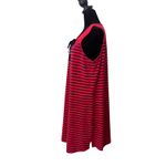 Talbots  Striped Lace Up Dress‎ Size L Red Blue Sleeveless Preppy Nautical Cotton Photo 4