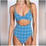 DEVON WINDSOR Blue Plaid One Piece Swimsuit XL 690 Photo 2