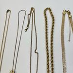 Source Unknown Gold Tone Lot Set of 5 Costume Jewelry Necklaces Bundle Photo 3