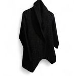 Habitat Black Jacquard Shawl Collar Oversized Winter Coat Asymmetrical Hem Sz S Photo 1