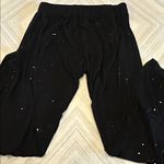 Michael Lauren  Women’s Black Side Rouched Joggers Splatter Paint Detail Size XS Photo 6