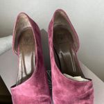 COCLICO Women's Burgundy Suede D'Orsay Pointed Toe Block Heel Shoes Size 36 Purple Photo 3