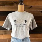 Gildan 90s / Y2K Yellowstone National Park Embroidered Bear Paw T-Shirt Adult Size M Photo 0