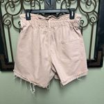 ZARA  blush pink denim paper bag high rise shorts Photo 1