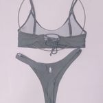 Sunny Co Clothing SunnyCo Kayma Cheeky Bikini Grey Blue Stormy L Top M Bottom Photo 1