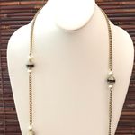 J.Crew Faux Pearl Crystal & Enamel Bead Long Necklace Photo 0