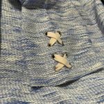 Talbots  Blue Gray White Metallic Tweed Marled Long Sleeve Top Photo 3