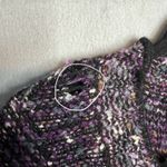 BCBGMAXAZRIA Purple Speckled Longline Cardigan Size L Two Button Y2K Photo 3