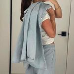 NWT self contrast denim button down striped jacket / shirt Blue Photo 1