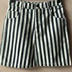 Guess Vintage  Black & White Washed Striped Denim Mini Skirt Size S EUC Photo 4