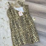 MINKPINK Leopard Print Denim Mini Dress Photo 1