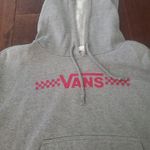 Vans  Gray Hoodie with Red Accents Size Large Cropped Photo 1