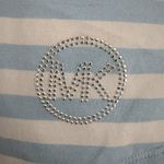 Michael Kors  Short Sleeve White and Blue Stripe Women's Shirt (675) Photo 4