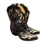 Old Gringo  Yippee Ki Yay Cowboy Cowgirl Western Boots Flame Stitching Brown 5.5 Photo 1