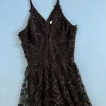 Dress the Population Sidney 3D Floral Lace Black Gown Photo 3