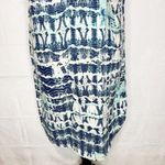 Nicole Miller  100% Linen Halter Sleeveless Tie-Dye Blue Aqua Short XS Dress Photo 8