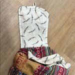 Rice Love Bohemian Patchwork Backpack with Colorful Stripes and Decorative Trims Black Photo 5