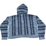 Lucky Brand  Striped Knit Hoodie Poncho Pullover Sweater Blue Size Small Photo 3