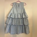 Who What Wear  Light Blue Checkered Dress Photo 3