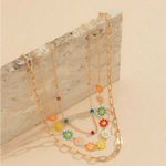 🌼🌼🌼BOGOHO 🌼🌼🌼Daisy Delight Gold Necklace Set Pink Photo 2