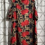 Floral Sleeveless Dress with Red and Gold Accents Size 2X Photo 5