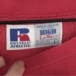 Russell Athletic Vtg USA made 90's Alpha Phi Sorority  Sweatshirt L Red Plaid Photo 4