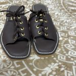 Kino Brown Sandals with Lace Detailing and Flat Sole Made in USA Size 7 Photo 9