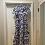 Anthropologie Somerset Tiered Maxi Dress Floral Blue Chinoiserie Vines Womens XL Photo 4