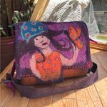Handcrafted Artistic Felted Wool Bag Purple Photo 0