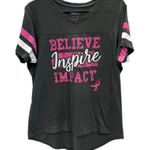 Susan G Komen Believe Inspire Impact Breast Cancer Awareness Gray Jersey Tee 2X Photo 6