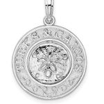 Sterling Silver Textured Turks and Caicos with Sand Dollar Pendant Photo 0