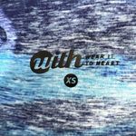 Wear It To Heart Athletic Yoga Workout Set Blue Waves Leggings Padded Bra Top XS Photo 8