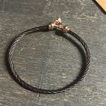 Elegant Chocolate Brown and Rose Gold Cable Bracelet Photo 1
