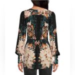 Free People NEW Womens Green Mikayla Print Long Sleeve Deep V Neck Tunic Medium Photo 12