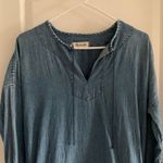 Madewell Women’s XS Blue Denim Chambray Artiste 3/4 Sleeve Tunic Dress Photo 1
