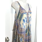 JOHN PAUL RICHARD Bohemian Print Asymmetrical Hem Dress Womens Small Boho Folk S Blue Photo 2