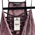 EXPRESS  Velvet Lace-Up Deep V Neck Racerback Cami Maroon Womens Medium NWT Photo 3