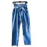 ANINE BING Women's Everly Paper Bag High Waist Jeans in Pond size 24 Photo 3