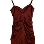 ZARA NWT  Brown Ruched Ruffle Mini Dress Sz XS Photo 3