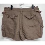 Free People Womens Linen Blend Shorts Size 10 Brown Flap Pockets Cargo Boho Photo 1