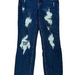 Judy Blue  Size 28 High Waist Rise Destroyed Boyfriend Jeans Dark Wash Distressed Photo 0
