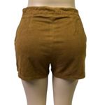 Love Riche  Brown Faux Suede Braided Accent High Rise Zip Shorts Womens Medium Photo 3