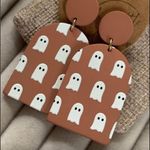 Ghost Boho Earrings, Halloween Jewellery, Halloween gifts, Earrings Brown Photo 1