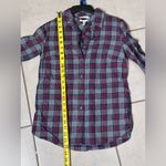 J.Crew  Women‎ Plaid Button Red/Gray Shirt Long Sleeve Boy Fit Size 00. Photo 5