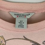 Guess Vintage Y2K Light Baby Pink Gold Floral Fitted Graphic Long Sleeve Top Photo 5