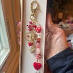 Eye Candy  Los Angeles beaded heart & gem bag charm key ring Photo 2