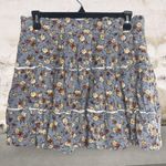 Indigo Rising Slate Blue Floral Print Ruffle Tier Elastic Waist Mini Skirt L Size undefined Photo 0
